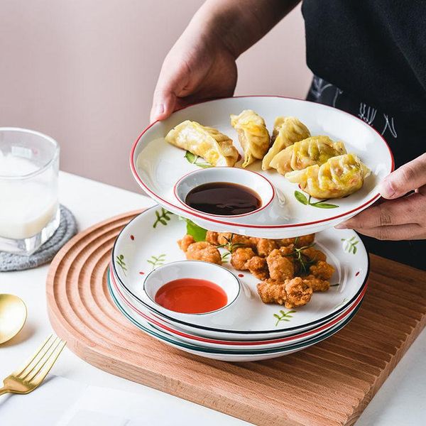 dishes & plates ceramic plate with vinegar hand-painted cute household dumpling split sushi
dishes & plates ceramic plate with vinegar hand-painted cute household dumpling split sushi