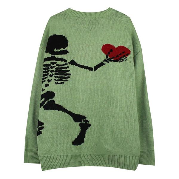 men's sweaters oversized sweater men green skeleton heart print vintage loose knitted women 2021 autumn cotton couple pullover unisex, White;black
men's sweaters oversized sweater men green skeleton heart print vintage loose knitted women 2021 autumn cotton couple pullover unisex, White;black