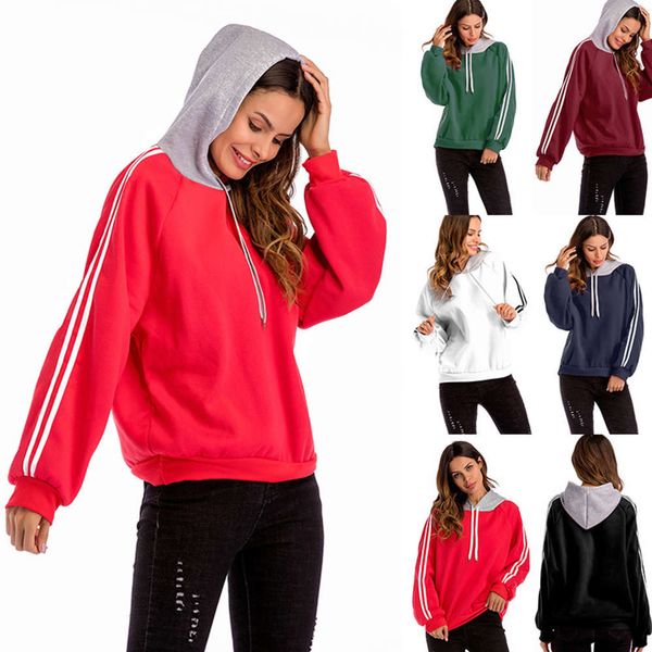 clothing red stitching autumn and winter hooded fake two piece sweater women's large, White
clothing red stitching autumn and winter hooded fake two piece sweater women's large, White