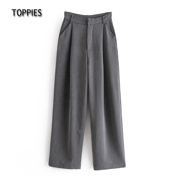 ies woman grey suit pants high waist wide leg pants female elegant full length trousers casual streetwear, Black;white
ies woman grey suit pants high waist wide leg pants female elegant full length trousers casual streetwear, Black;white