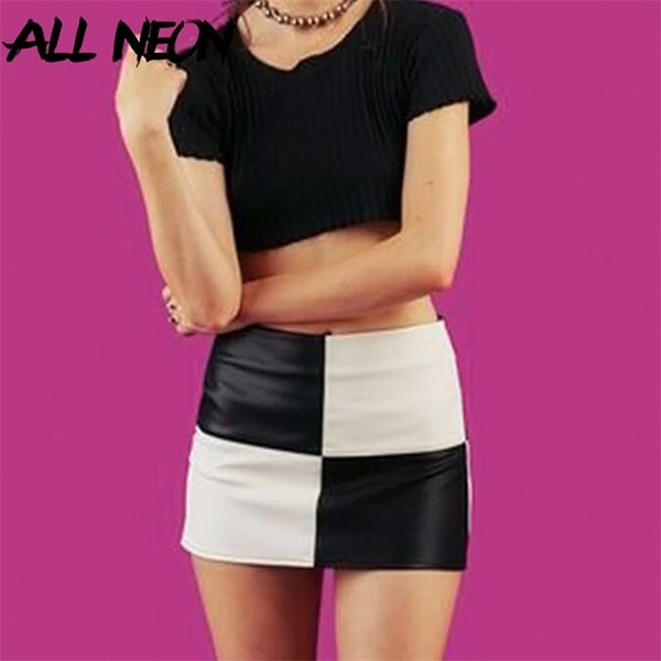 allneon vintage pu leather mini skirts patchwork black and white a-line short skirt fashion summer e-girl plaid skirt streetwear, Black;gray
allneon vintage pu leather mini skirts patchwork black and white a-line short skirt fashion summer e-girl plaid skirt streetwear, Black;gray