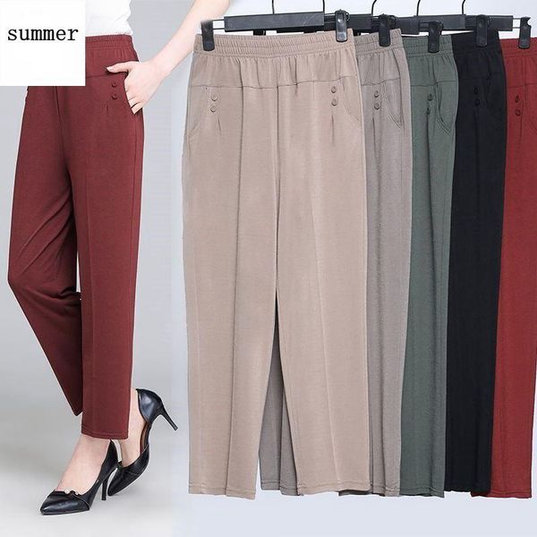 women's pants & capris 2021 middle aged and old women spring summer pant thin elastic waist loose cotton mother long trousers plus size, Black;white
women's pants & capris 2021 middle aged and old women spring summer pant thin elastic waist loose cotton mother long trousers plus size, Black;white