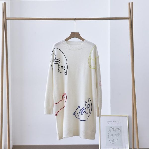 casual dresses masigoch france styles 100% cashmere embroidery sweater dress ladies autumn winter chic pullovers crewneck, Black;gray
casual dresses masigoch france styles 100% cashmere embroidery sweater dress ladies autumn winter chic pullovers crewneck, Black;gray