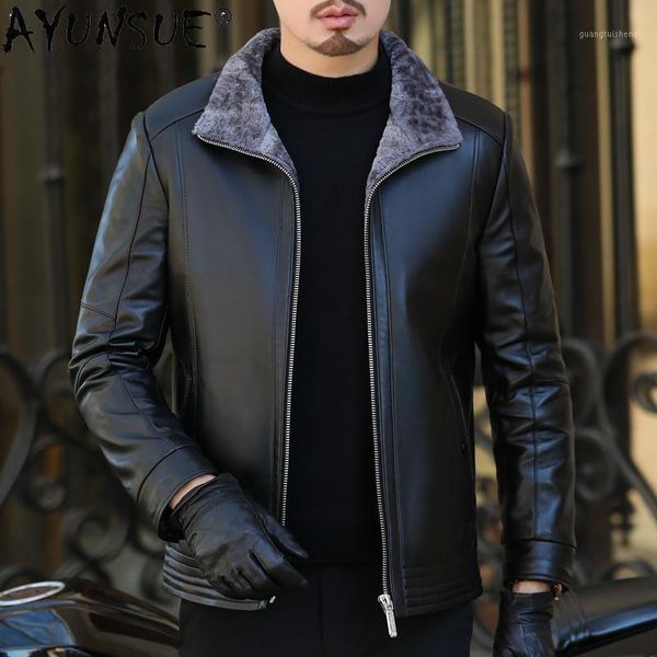 winter jacket men genuine sheepskin leather thick men's clothing large size jackets real wool coat ropa lxr770 & faux, Black
winter jacket men genuine sheepskin leather thick men's clothing large size jackets real wool coat ropa lxr770 & faux, Black