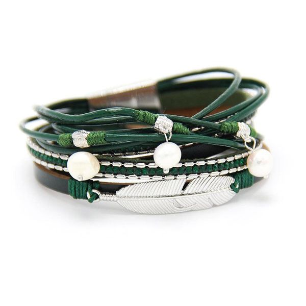 tennis long multi-layer leather feather pearl bracelet braided wrap alloy magnetic clasp handmade jewelry for women gift, Golden;silver
tennis long multi-layer leather feather pearl bracelet braided wrap alloy magnetic clasp handmade jewelry for women gift, Golden;silver