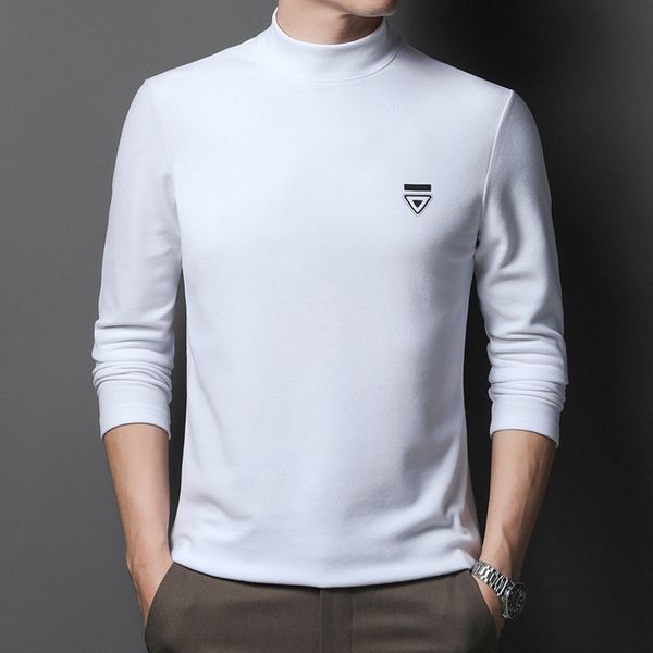 autumn winter half high collar t-shirt men's long sve solid color double-sided de veet inner layer with slim fit, warm and plush, White;black
autumn winter half high collar t-shirt men's long sve solid color double-sided de veet inner layer with slim fit, warm and plush, White;black