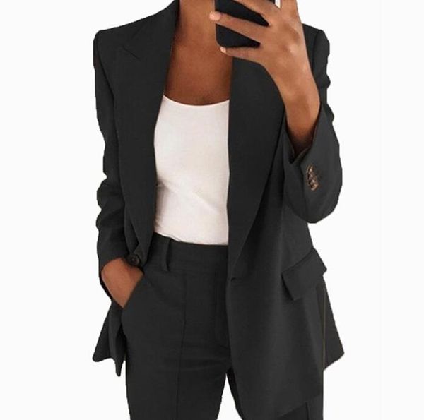 women's suits & blazers 2021 european and american fall/winter fashion lapel blazer slim cardigan temperament suit jacket women, White;black
women's suits & blazers 2021 european and american fall/winter fashion lapel blazer slim cardigan temperament suit jacket women, White;black