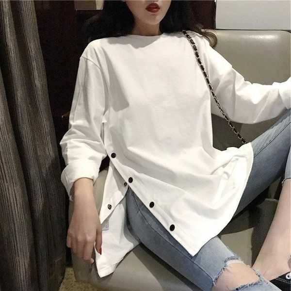 loose student split new early autumn korean version of the net red solid color long-sleeved t-shirt women's women's top, White
loose student split new early autumn korean version of the net red solid color long-sleeved t-shirt women's women's top, White