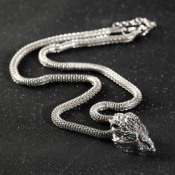 pendant necklaces men's necklace personality green eye dragon 60cm long chain for male party punk hip hop jewelry, Silver
pendant necklaces men's necklace personality green eye dragon 60cm long chain for male party punk hip hop jewelry, Silver