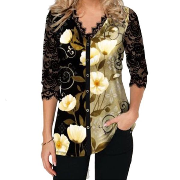 fashion elegant lace shirt women new spring floral print shirts female casual tshirt long sleeve v-neck plus size clothings, White
fashion elegant lace shirt women new spring floral print shirts female casual tshirt long sleeve v-neck plus size clothings, White