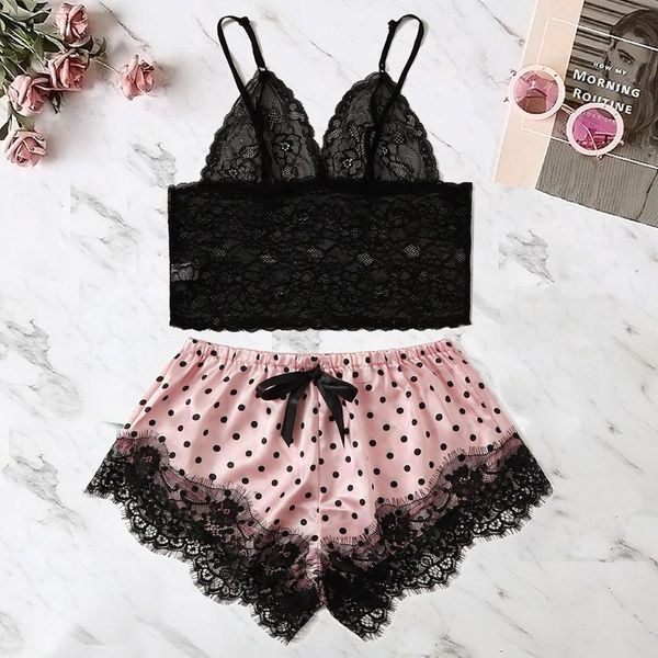 women satin lace silk print camisole shorts bow set sleepwear pajamas lingerie nightwear cute cami and shorts pijama#t2, Black;red
women satin lace silk print camisole shorts bow set sleepwear pajamas lingerie nightwear cute cami and shorts pijama#t2, Black;red