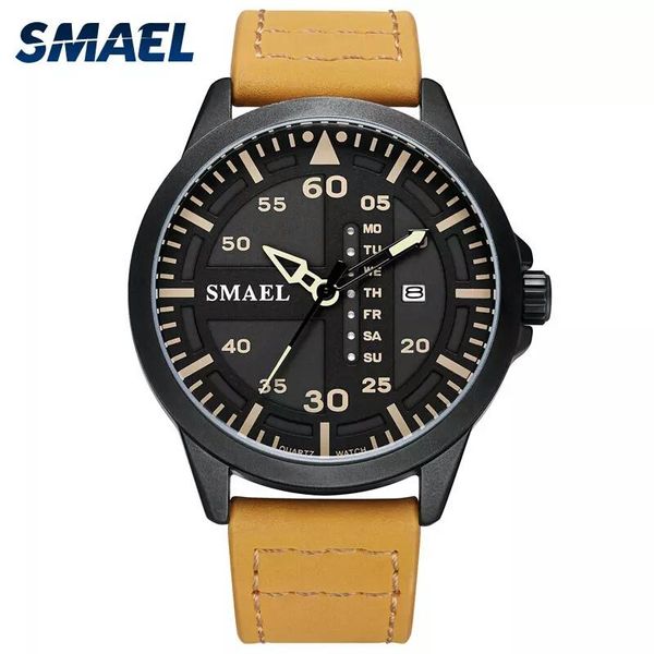 wristwatches smael minimalist men watch fashion sport wrist watches waterproof date week display casual male clock 1315, Slivery;brown
wristwatches smael minimalist men watch fashion sport wrist watches waterproof date week display casual male clock 1315, Slivery;brown