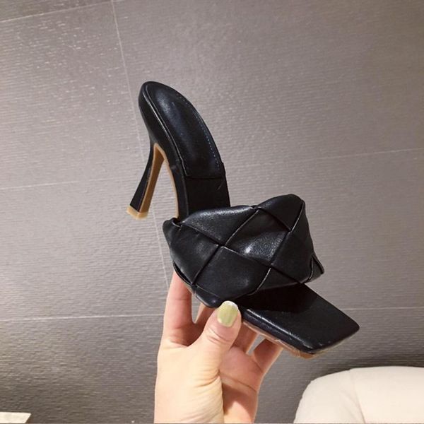 sandals women high heel slippers open square toe nude leather summer mules shoes woman cross weaving ladies 35-41, Black
sandals women high heel slippers open square toe nude leather summer mules shoes woman cross weaving ladies 35-41, Black