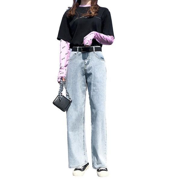 women's jeans wide leg japanese trend loose straight pants all-match fashion high waist slimming harem trousers, Blue
women's jeans wide leg japanese trend loose straight pants all-match fashion high waist slimming harem trousers, Blue