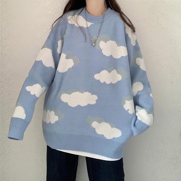 women casual knitted winter sweater cartoon pattern long sleeve loose o neck pullover sweet korean pull femme, White;black
women casual knitted winter sweater cartoon pattern long sleeve loose o neck pullover sweet korean pull femme, White;black