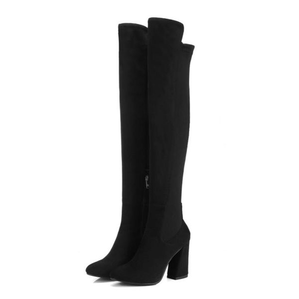 boots women over the knee lace up high heels flock leather autumn woman shoes winter, Black
boots women over the knee lace up high heels flock leather autumn woman shoes winter, Black