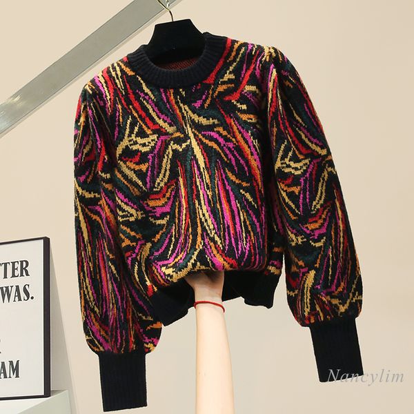 print woman autumn pullover knitted sweater women's sweaters 2021 new style female loose short outer coat lady ju hmtl, White;black
print woman autumn pullover knitted sweater women's sweaters 2021 new style female loose short outer coat lady ju hmtl, White;black