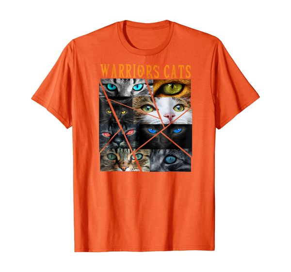 warriors cats eye cats t-shirt, White;black