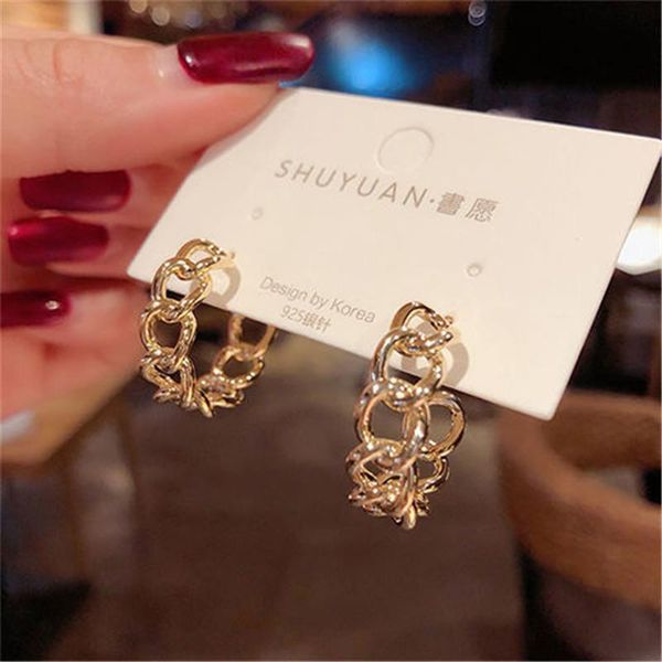 hoop & huggie simple chain earrings ring gold color metal round fashion circle hoops statement for women party jewery, Golden;silver
hoop & huggie simple chain earrings ring gold color metal round fashion circle hoops statement for women party jewery, Golden;silver