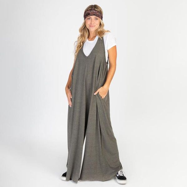 knit jumpsuit women oversize retro style jumpsuit casual solid color sleeveless pockets pregnant long pants overall, White
knit jumpsuit women oversize retro style jumpsuit casual solid color sleeveless pockets pregnant long pants overall, White