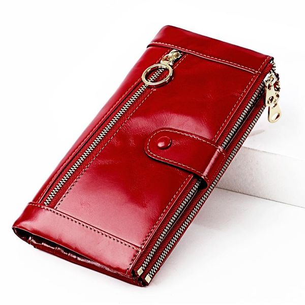 retro oil wax leather wallet long rfid anti-theft brush long korean fashion mobile phone coin purse genuine leather wallet, Red;black
retro oil wax leather wallet long rfid anti-theft brush long korean fashion mobile phone coin purse genuine leather wallet, Red;black