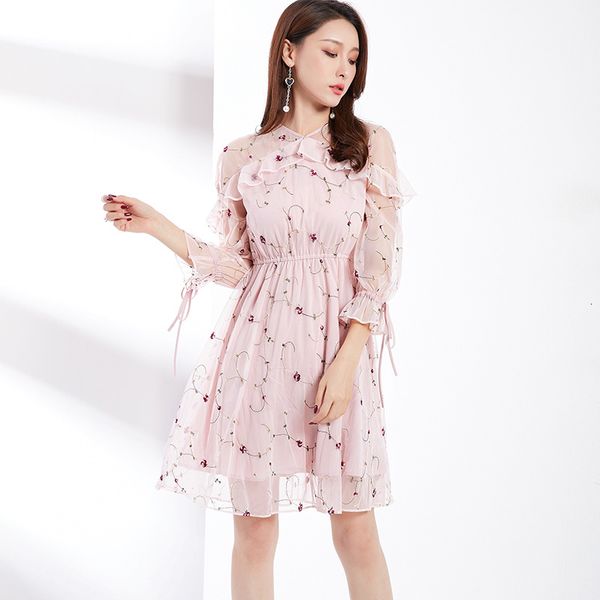 2021 new primavera bordado manga comprida moda feminina vestido de chiffon senhoras trs quartos vestidos com decote em v para lyib, Black;gray
2021 new primavera bordado manga comprida moda feminina vestido de chiffon senhoras trs quartos vestidos com decote em v para lyib, Black;gray