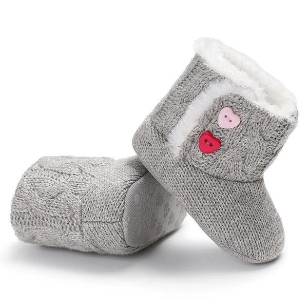 first walkers baby winter boots gray heart button knit cute warm plush booties infants crochet toddler shoes
first walkers baby winter boots gray heart button knit cute warm plush booties infants crochet toddler shoes