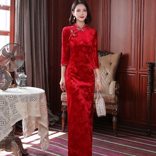 ethnic clothing slim women cheongsam red classic bride wedding dress 2021 ladies evening party gown vestidos oversize 4xl 5xl qipao
ethnic clothing slim women cheongsam red classic bride wedding dress 2021 ladies evening party gown vestidos oversize 4xl 5xl qipao