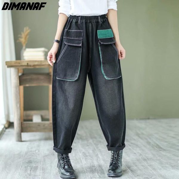 women's jeans dimanaf women harem long pants oversize loose clothing cotton denim buttons elastic waist vintage trousers autumn winter, Blue
women's jeans dimanaf women harem long pants oversize loose clothing cotton denim buttons elastic waist vintage trousers autumn winter, Blue