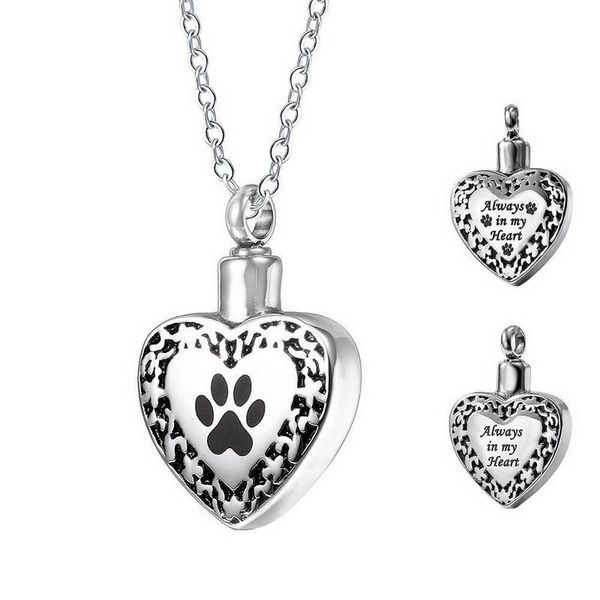 pendant necklaces titanium steel dog crystals inlay hollow heart shape pet urn necklace animal cremation jewelry ash holder keepsake, Silver
pendant necklaces titanium steel dog crystals inlay hollow heart shape pet urn necklace animal cremation jewelry ash holder keepsake, Silver