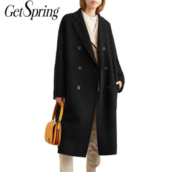 getspring women coat wool coats double breasted split black jackets winter fashion plus size 210601
getspring women coat wool coats double breasted split black jackets winter fashion plus size 210601