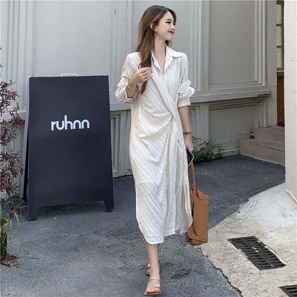 casual dresses women autumn fashion shirt split elegant maxi dress turn- down collar chiffon vintage long sleeve mdi vestido, Black;gray
casual dresses women autumn fashion shirt split elegant maxi dress turn- down collar chiffon vintage long sleeve mdi vestido, Black;gray
