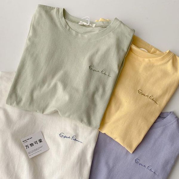 women's t-shirt summer letters print tees shirt women casual o-neck short sleeve fashion cotton femme white yellow pullover 
women's t-shirt summer letters print tees shirt women casual o-neck short sleeve fashion cotton femme white yellow pullover
