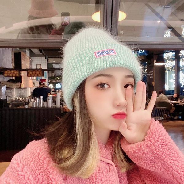 beanie/skull caps 2021 letter winter hats for women warm fur hair female fashion solid colors wide skullie beanies, Blue;gray
beanie/skull caps 2021 letter winter hats for women warm fur hair female fashion solid colors wide skullie beanies, Blue;gray