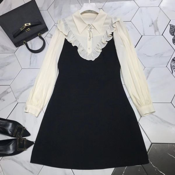 120 2021 spring summer a line long sleeve dress prom fashion lapel neck black brand same style dress weilan
120 2021 spring summer a line long sleeve dress prom fashion lapel neck black brand same style dress weilan