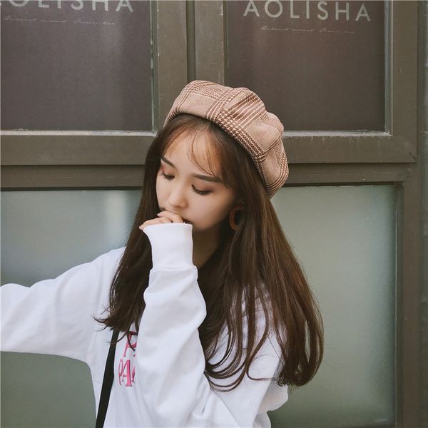 autumn winter plaid beret female literature and art leisure octagonal student versatile painter pumpkin hat, Blue;gray
autumn winter plaid beret female literature and art leisure octagonal student versatile painter pumpkin hat, Blue;gray