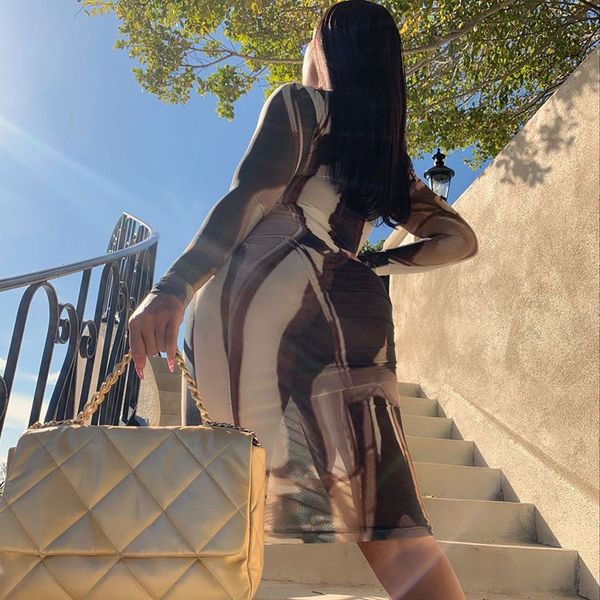 women fashion streetwear casual mesh skinny midi dress turtleneck long sleeve print party bodycon dress 2021 spring, Black;gray
women fashion streetwear casual mesh skinny midi dress turtleneck long sleeve print party bodycon dress 2021 spring, Black;gray