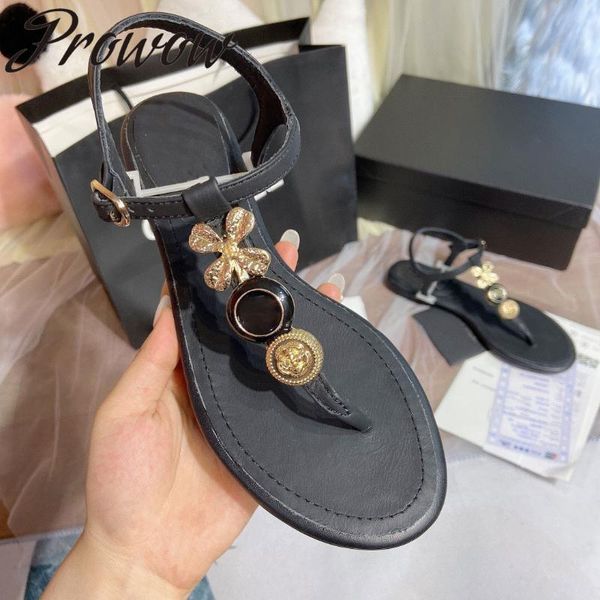 sandals prowow bohe t-strap floral emblishment flats beach vacation shoes women, Black
sandals prowow bohe t-strap floral emblishment flats beach vacation shoes women, Black
