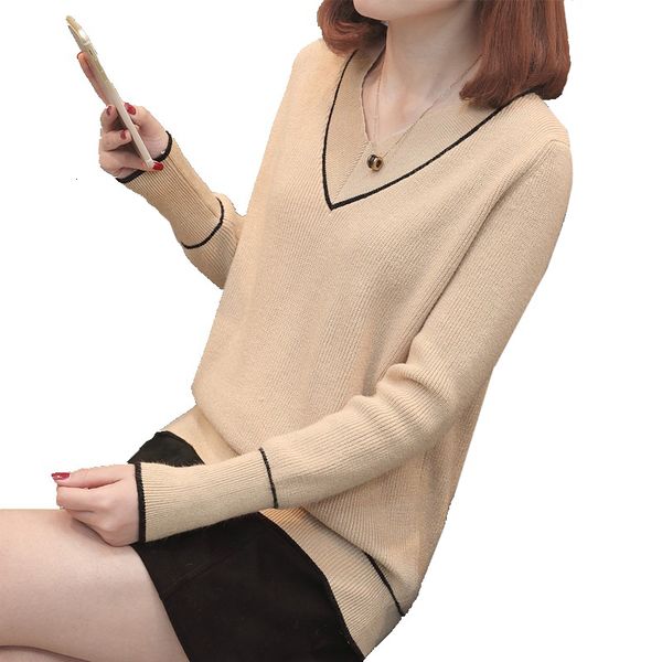 2021 new women's autumn knitted pullovers solid casual slim sweater with long sleeve v neck pull female jumpers ladies xg20, White;black
2021 new women's autumn knitted pullovers solid casual slim sweater with long sleeve v neck pull female jumpers ladies xg20, White;black