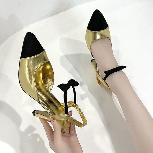 dress shoes women's sandals in summer 2021 bow color matching tip retro rome european and american style high-heeled 42 yards, Black
dress shoes women's sandals in summer 2021 bow color matching tip retro rome european and american style high-heeled 42 yards, Black