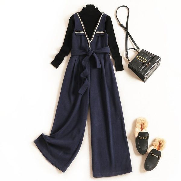women's two piece pants elegant lady 2piece set women 2021 autumn winter outfits long sleeve black pullover knit long suit overalls, White
women's two piece pants elegant lady 2piece set women 2021 autumn winter outfits long sleeve black pullover knit long suit overalls, White