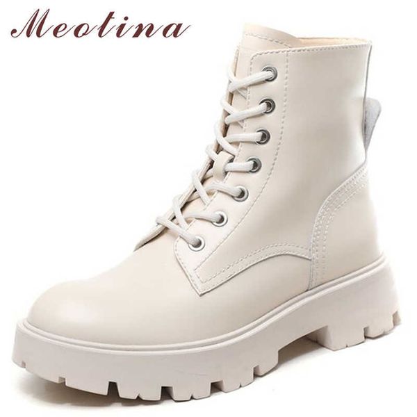 meotina women genuine leather motorcycle boots round toe lace up shoes thick med heel ladies ankle boots autumn winter 40 210911, Black
meotina women genuine leather motorcycle boots round toe lace up shoes thick med heel ladies ankle boots autumn winter 40 210911, Black