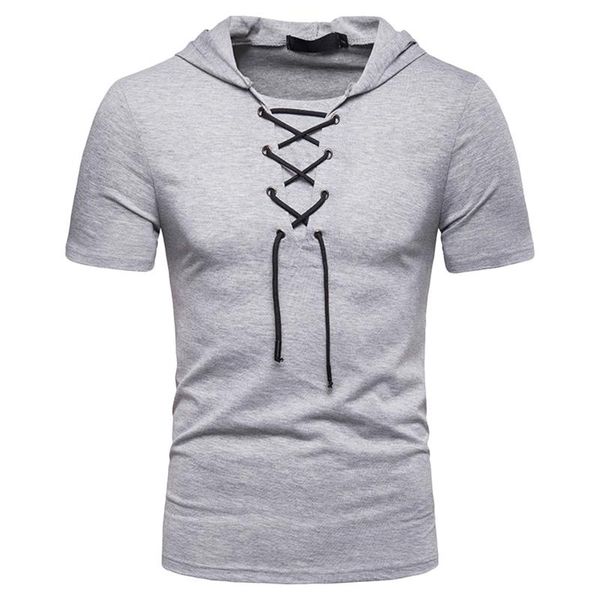 men's t-shirts summer lace hooded pure color short sleeve fashion casual loose binding blouse, White;black
men's t-shirts summer lace hooded pure color short sleeve fashion casual loose binding blouse, White;black