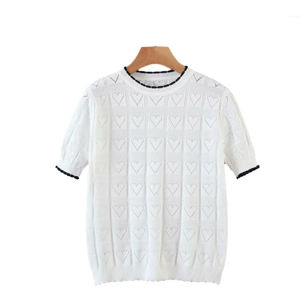 casual woman hollow out short sleeve knitted sweater 2021 fashion ladies autumn love pattern knitwear female soft chic women's sweater, White;black
casual woman hollow out short sleeve knitted sweater 2021 fashion ladies autumn love pattern knitwear female soft chic women's sweater, White;black