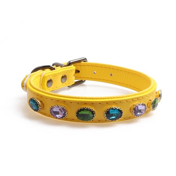 dog collars & leashes fashion pet products collar leather material diamond decoration neck strap yellow blue
dog collars & leashes fashion pet products collar leather material diamond decoration neck strap yellow blue