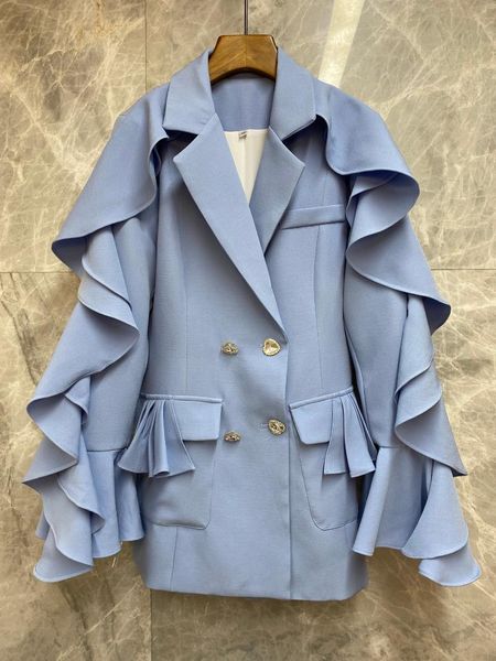 women's suits & blazers the 2021 falbala blue wave sleeve blazer 0926, White;black
women's suits & blazers the 2021 falbala blue wave sleeve blazer 0926, White;black