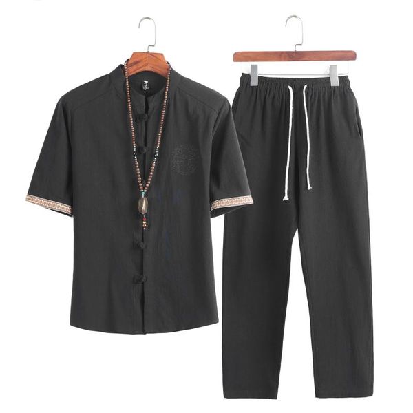 men's casual shirts 2021 summer mens linen shirt men streetwear jogger shirts+long pants male chinese style 2 pieces tracksuit 5xl blus, White;black
men's casual shirts 2021 summer mens linen shirt men streetwear jogger shirts+long pants male chinese style 2 pieces tracksuit 5xl blus, White;black
