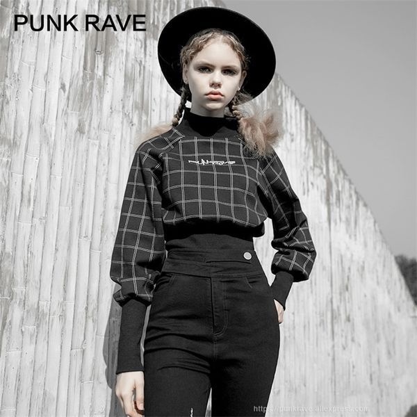 punk rave girl's half-high collar plaid pullover female punk wind long-sleeved waist loose harajuku women sweatshirt 201126, Black
punk rave girl's half-high collar plaid pullover female punk wind long-sleeved waist loose harajuku women sweatshirt 201126, Black