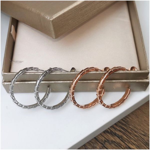 european and american fashion snake big hoop earrings silver needle female personality snake earring luxury designer jewelry with box, Golden;silver
european and american fashion snake big hoop earrings silver needle female personality snake earring luxury designer jewelry with box, Golden;silver