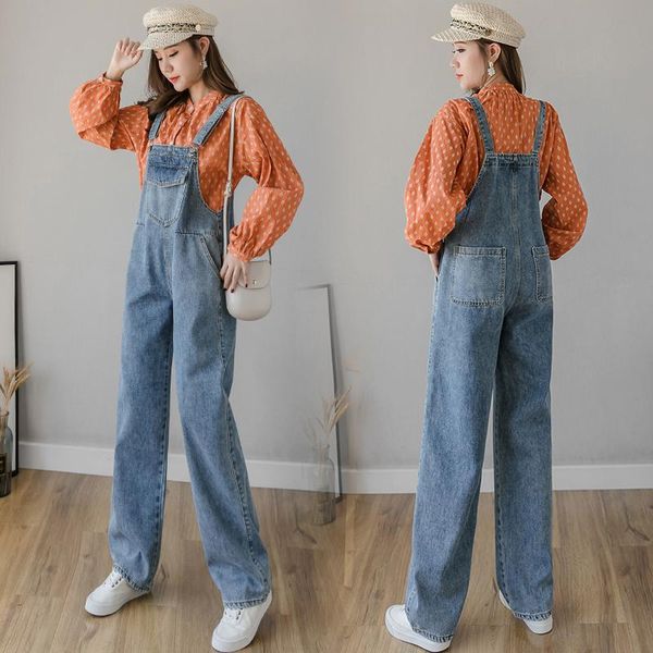 women's jumpsuits & rompers blue denim overalls spring autumn women loose wide leg jumpsuit pockets, Black;white
women's jumpsuits & rompers blue denim overalls spring autumn women loose wide leg jumpsuit pockets, Black;white